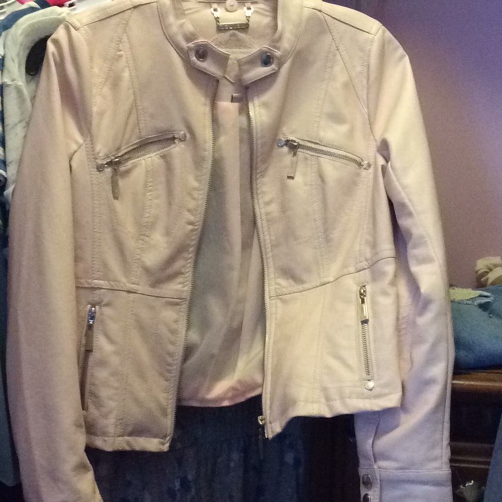 Pink leather jacket